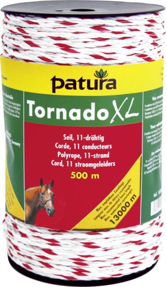 Tornado XL cord, 500 meter8 r.v.s. geleiders en 3 koperen,wit-rood