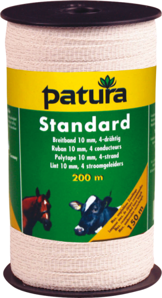 Standaard lint 10mm, wit 200m rol