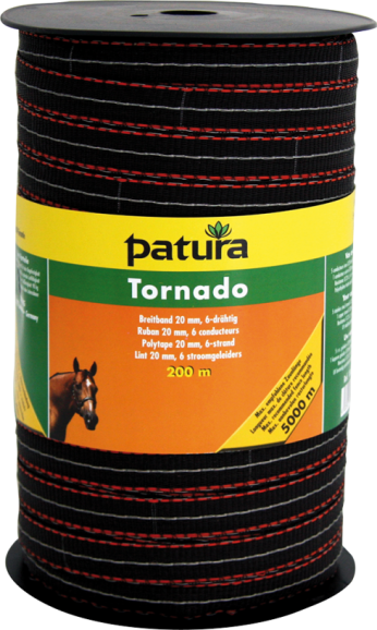 Tornado lint 20mm bruin/oranje 200m rol