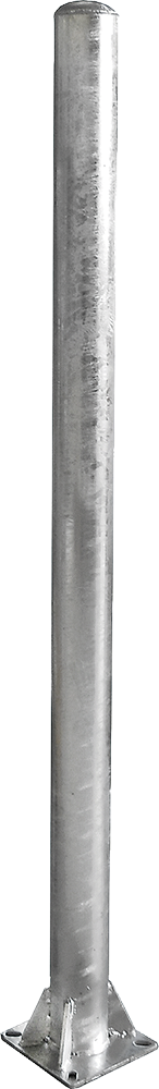 Paal d= 102 x 4mm, L=1,95 m,bodemplaat  rvs