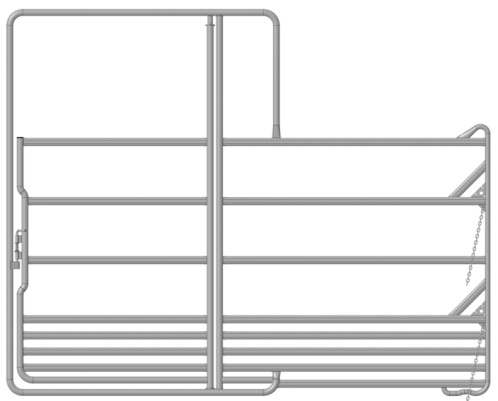 Veiligheidspaneel-paardenmet Poort lengte 3,60 m, hoogte 2,40 m