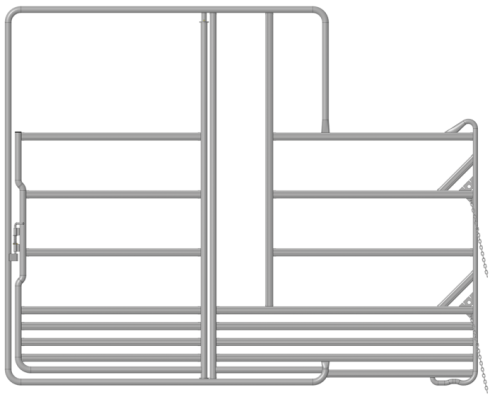 Veiligheidspaneel-paarden met Poorten 1x voerplaats
lengte 3,00 m, hoogte 2,40 m