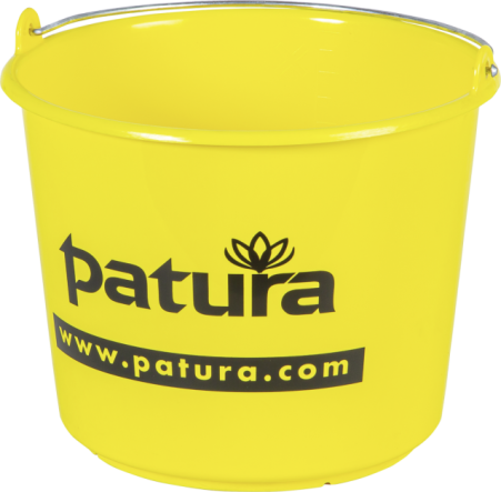 Kunststof emmer, 12 lgeel met PATURA Logo