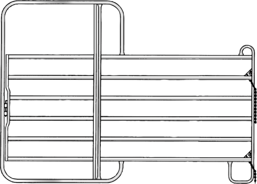 Paneel met poort 3,00 m, h= 2,20 m, vz