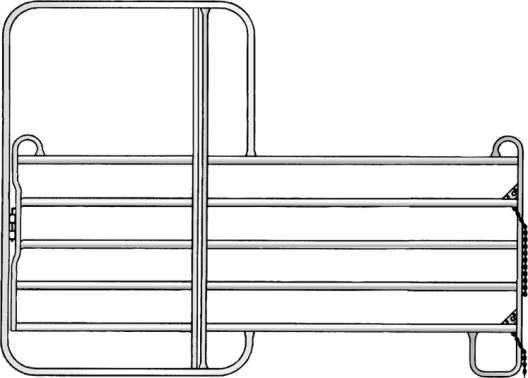 Ponypaneel met poort 3,00 m, h=2,20 m vz